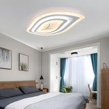 White Leaf-Shaped Dimmable LED Flush Mount Ceiling Lamp Image - 4