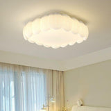 White Leaf Square Drum Semi-Flush Mount Ceiling Lamp Image - 20