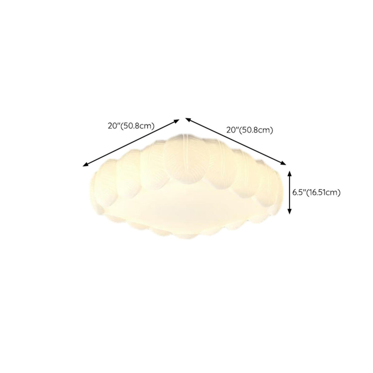 White Leaf Square Drum Semi-Flush Mount Ceiling Lamp 