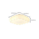 White Leaf Square Drum Semi-Flush Mount Ceiling Lamp #size