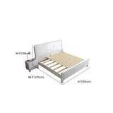 White Leather King Storage Platform Bed Without Mattress #size