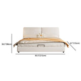 White Leather Queen Wood Storage Bed with Mattress #size