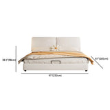 White Leather Queen Wood Storage Bed with Mattress Image - 14