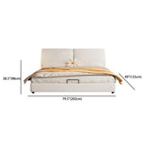 White Leather Queen Wood Storage Bed with Mattress Image - 17