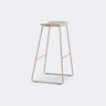 White Leather Square Backless Saddle Bistro Bar Stools Image - 22