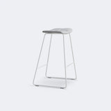 White Leather Square Backless Saddle Bistro Bar Stools Image - 26