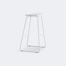 White Leather Square Backless Saddle Bistro Bar Stools Image - 3