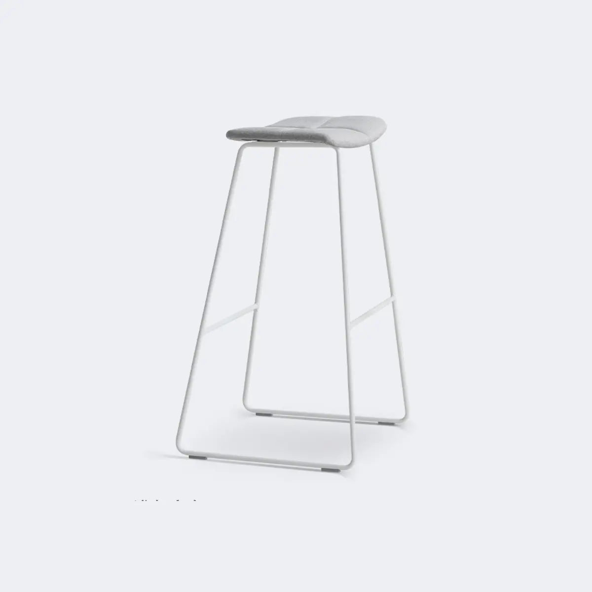 White Leather Square Backless Saddle Bistro Bar Stools Image - 9