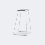 White Leather Square Backless Saddle Bistro Bar Stools Image - 9