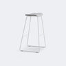 White Leather Square Backless Saddle Bistro Bar Stools Image - 9