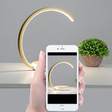 White LED Geometric Arc Table Lamp with Touch Switch Image - 14