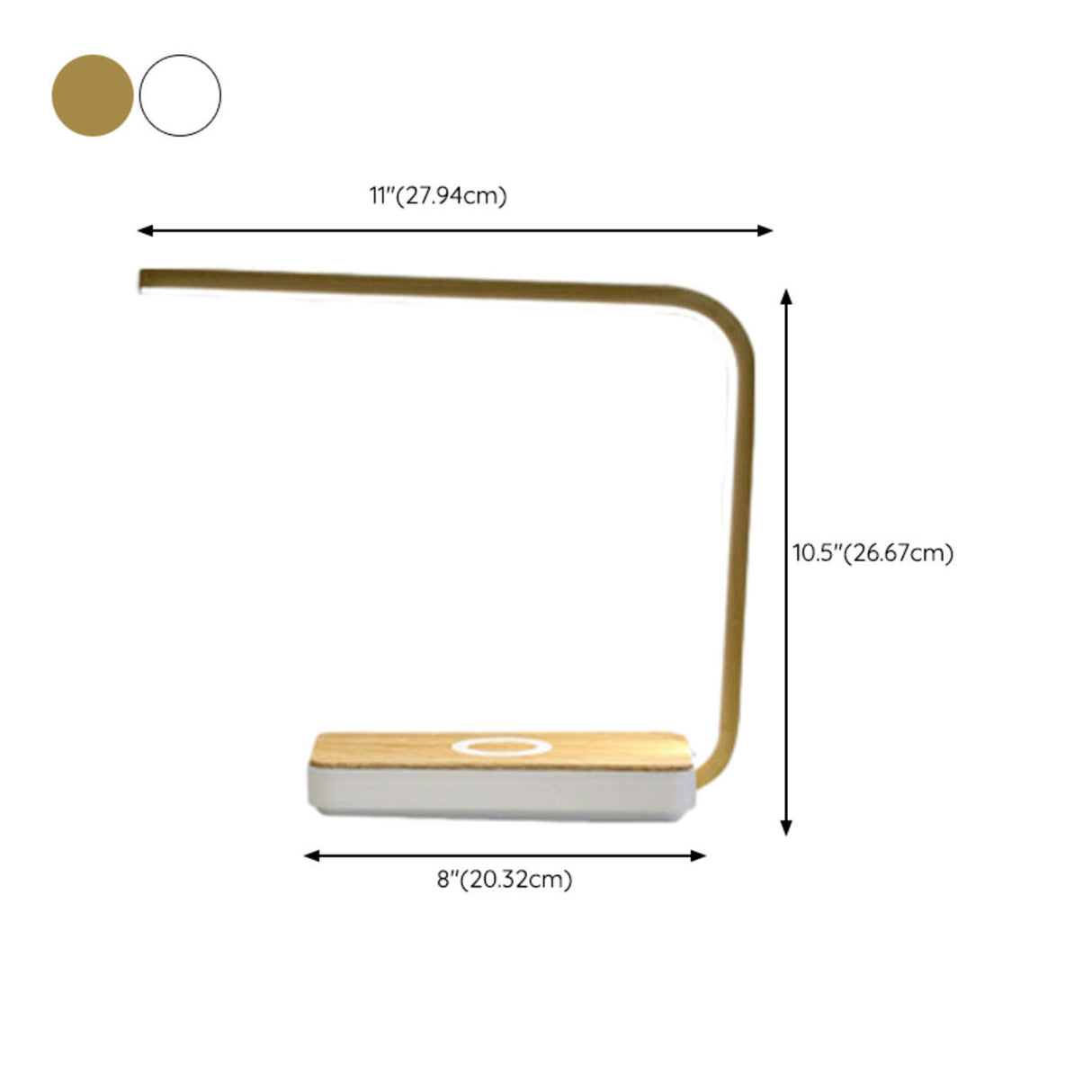 White LED Geometric Arc Table Lamp with Touch Switch 