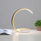 White LED Geometric Arc Table Lamp with Touch Switch Image - 4