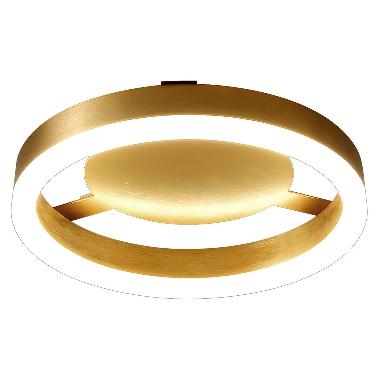 Round/Square Corridor LED Flush Lamp Modern Golden Metal Ceiling Mounted Light in Warm/White Light Image - 3