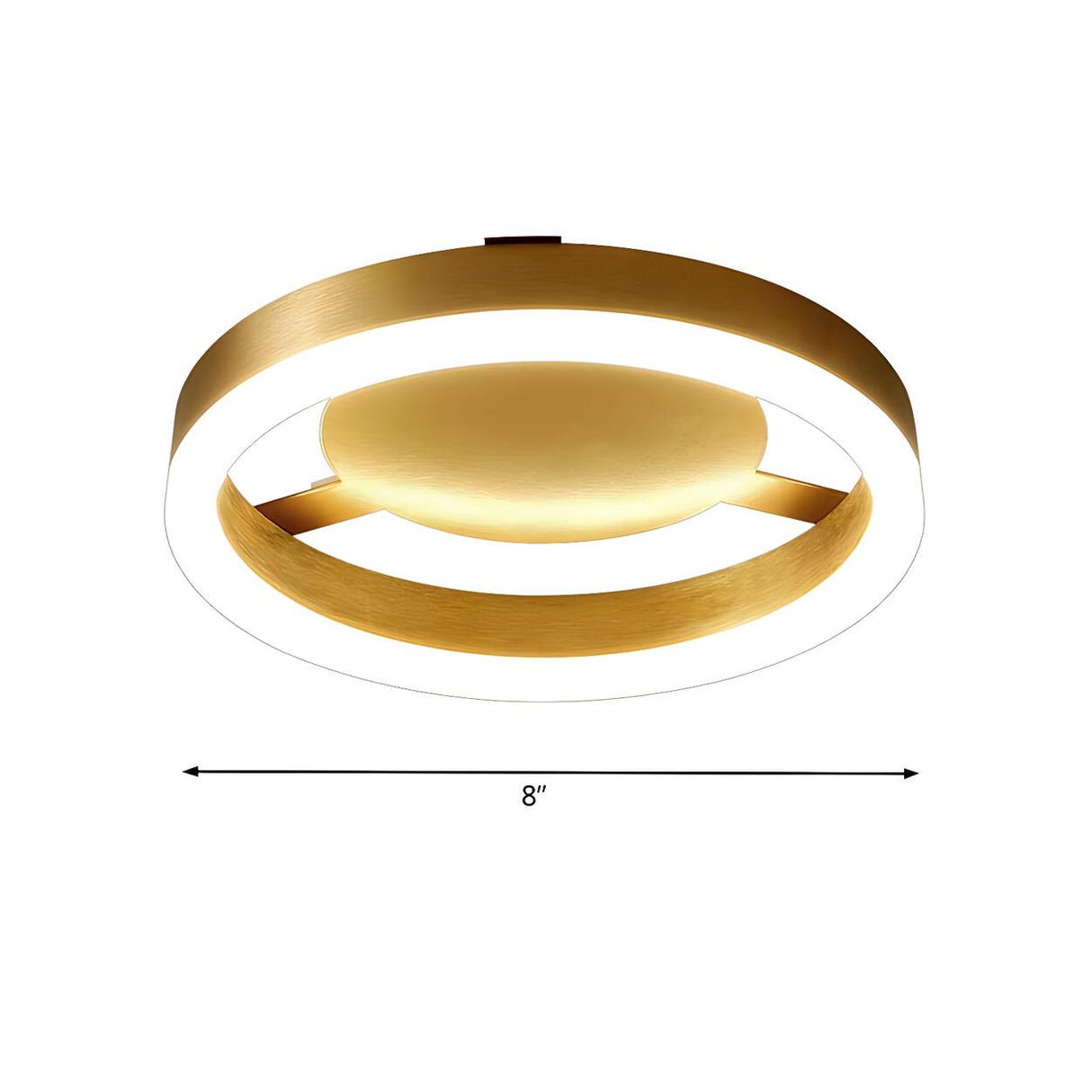 Round/Square Corridor LED Flush Lamp Modern Golden Metal Ceiling Mounted Light in Warm/White Light Image - 4