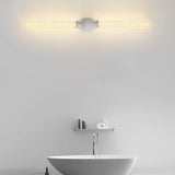 White Linear Clear Glass Bathroom Decor Vanity Light Image - 1