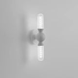 White Linear Clear Glass Bathroom Decor Vanity Light Image - 11