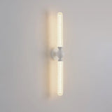 White Linear Clear Glass Bathroom Decor Vanity Light Image - 15