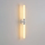 White Linear Clear Glass Bathroom Decor Vanity Light Image - 20