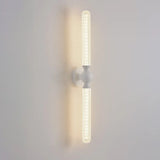 White Linear Clear Glass Bathroom Decor Vanity Light Image - 21