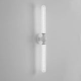 White Linear Clear Glass Bathroom Decor Vanity Light Image - 22