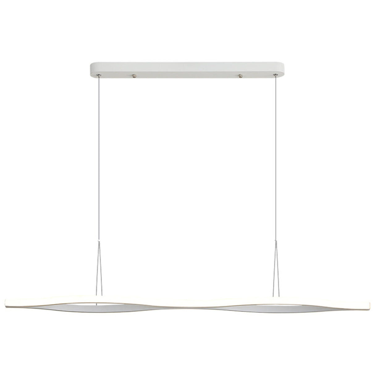 White Linear Modern LED Kitchen Island Ceiling Light Image - 10