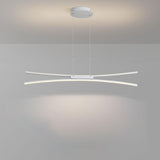 White Linear Modern LED Kitchen Island Ceiling Light Image - 11