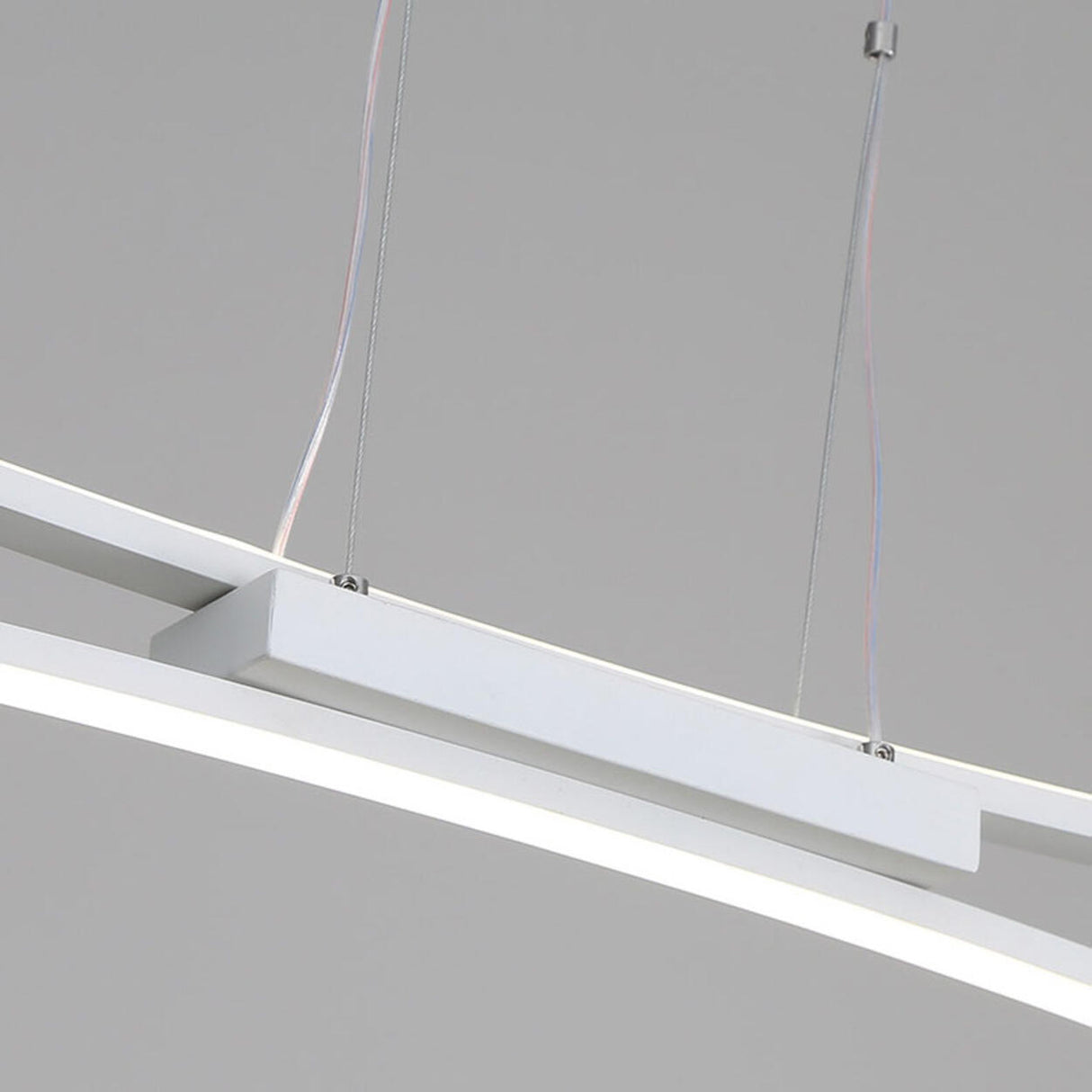 White Linear Modern LED Kitchen Island Ceiling Light Image - 13