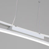 White Linear Modern LED Kitchen Island Ceiling Light Image - 13