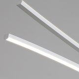 White Linear Modern LED Kitchen Island Ceiling Light Image - 14