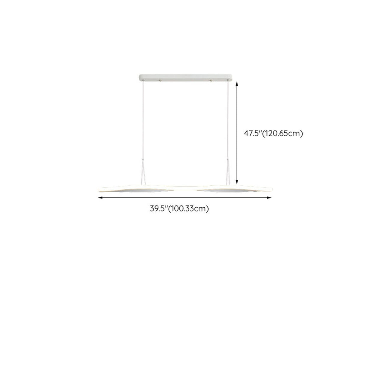 White Linear Modern LED Kitchen Island Ceiling Light Image - 17