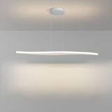 White Linear Modern LED Kitchen Island Ceiling Light Image - 5