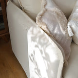 White Linen Pillow Back Square Arm Foam Fill Sofa Image - 8