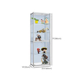 White Living Room 5 Shelves Glass Curio Display Cabinet Image - 17