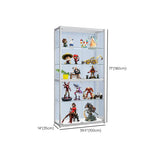 White Living Room 5 Shelves Glass Curio Display Cabinet Image - 19