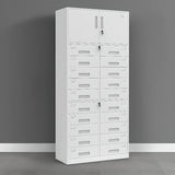 White Lockable Steel Drawers Large Filing Cabinets Image - 12