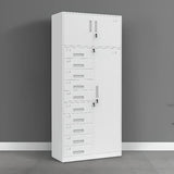 White Lockable Steel Drawers Large Filing Cabinets Image - 13