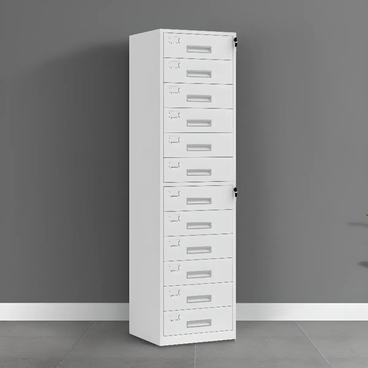 White Lockable Steel Drawers Large Filing Cabinets Image - 16