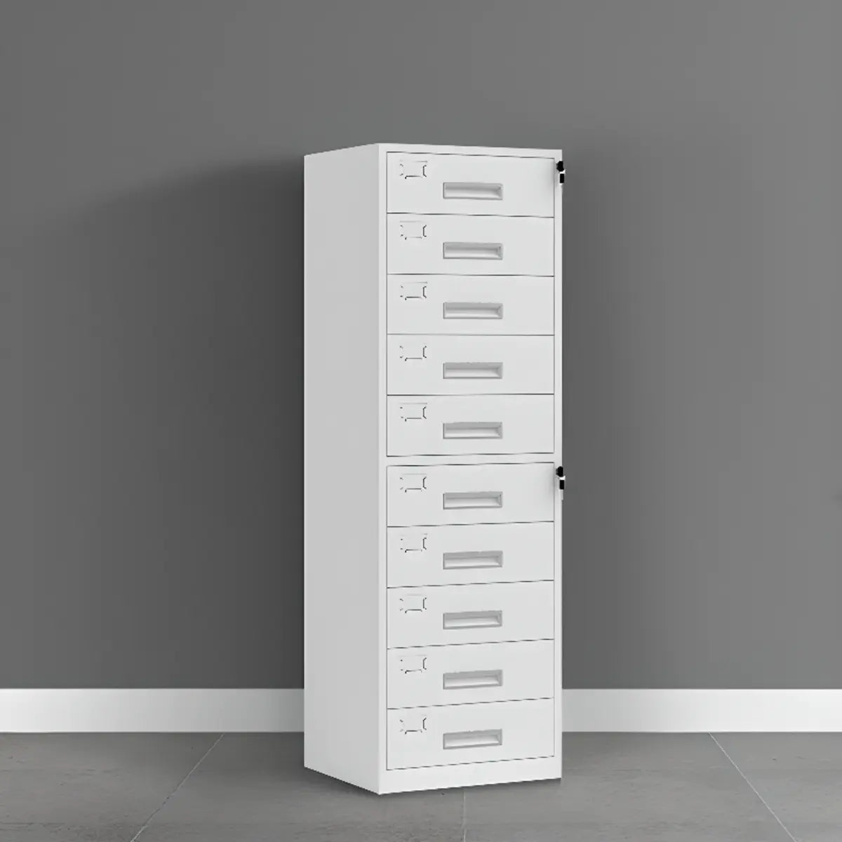 White Lockable Steel Drawers Large Filing Cabinets Image - 18