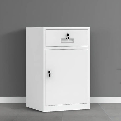 White Lockable Steel Drawers Large Filing Cabinets Image - 2