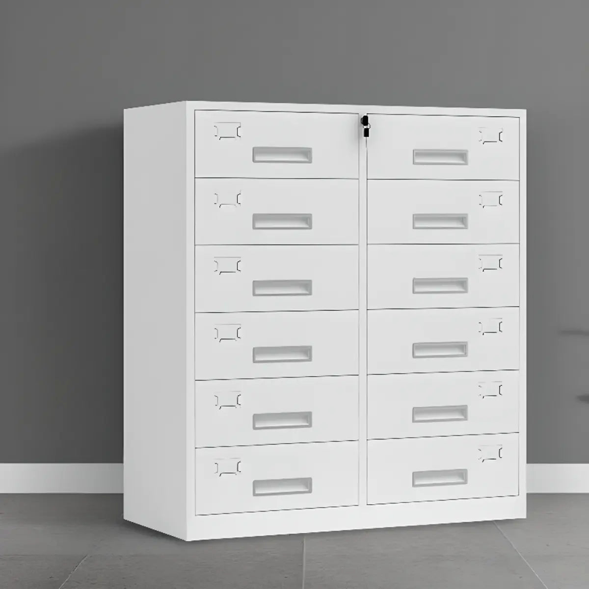 White Lockable Steel Drawers Large Filing Cabinets Image - 21