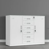 White Lockable Steel Drawers Large Filing Cabinets Image - 24