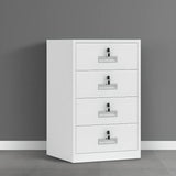 White Lockable Steel Drawers Large Filing Cabinets Image - 31