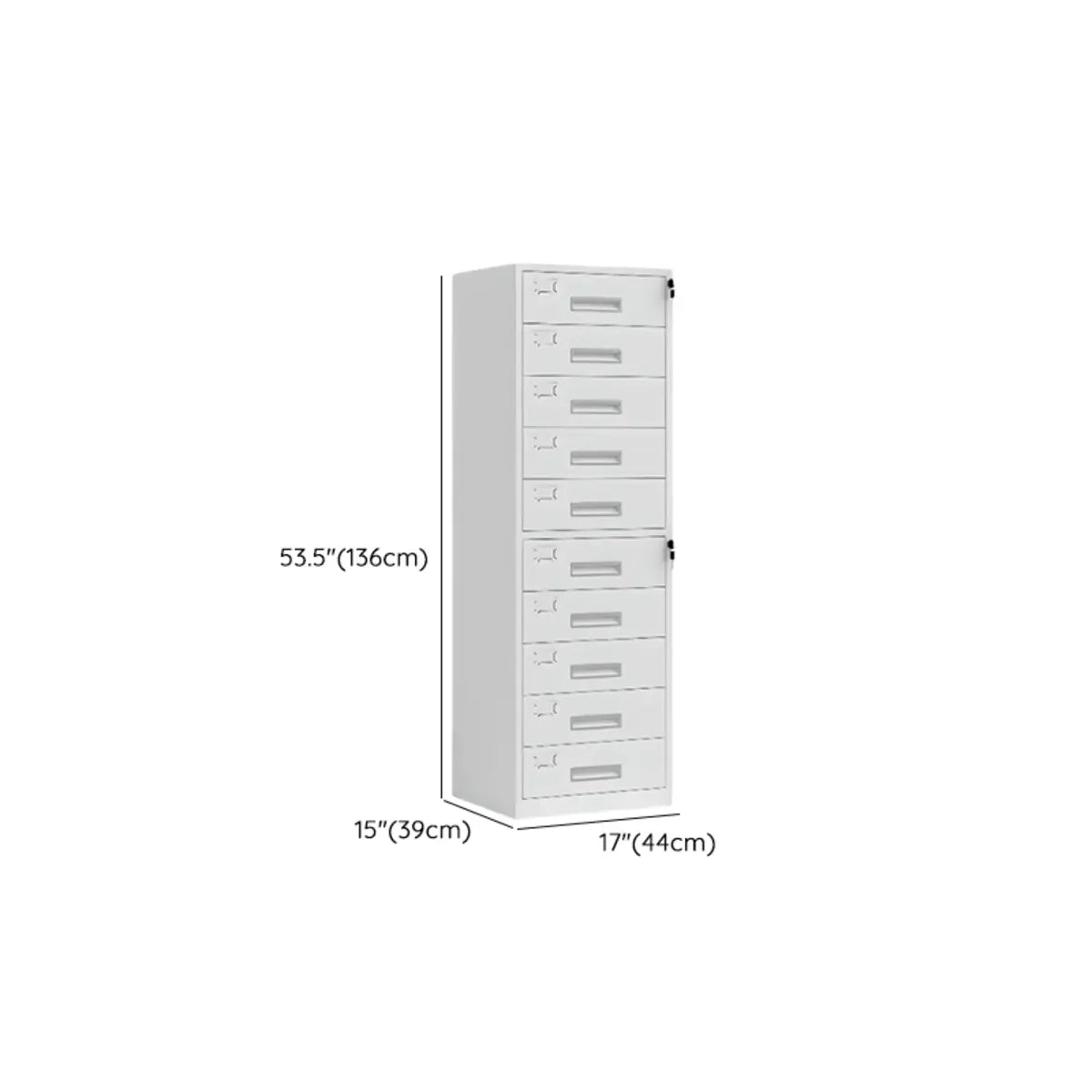 White Lockable Steel Drawers Large Filing Cabinets Image - 43