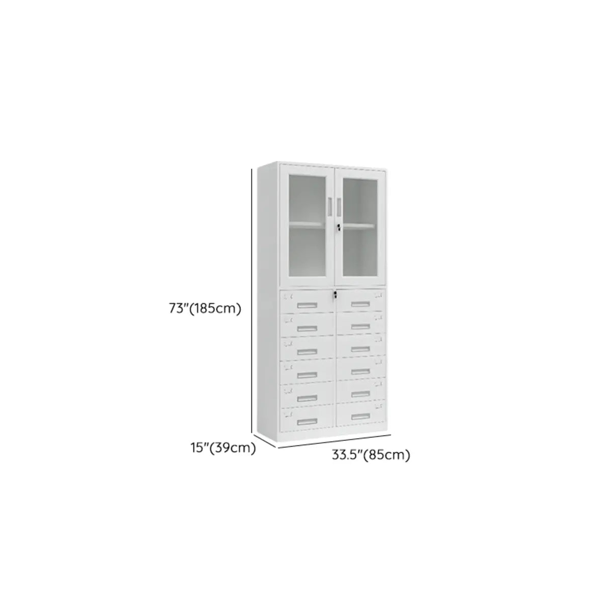 White Lockable Steel Drawers Large Filing Cabinets Image - 46