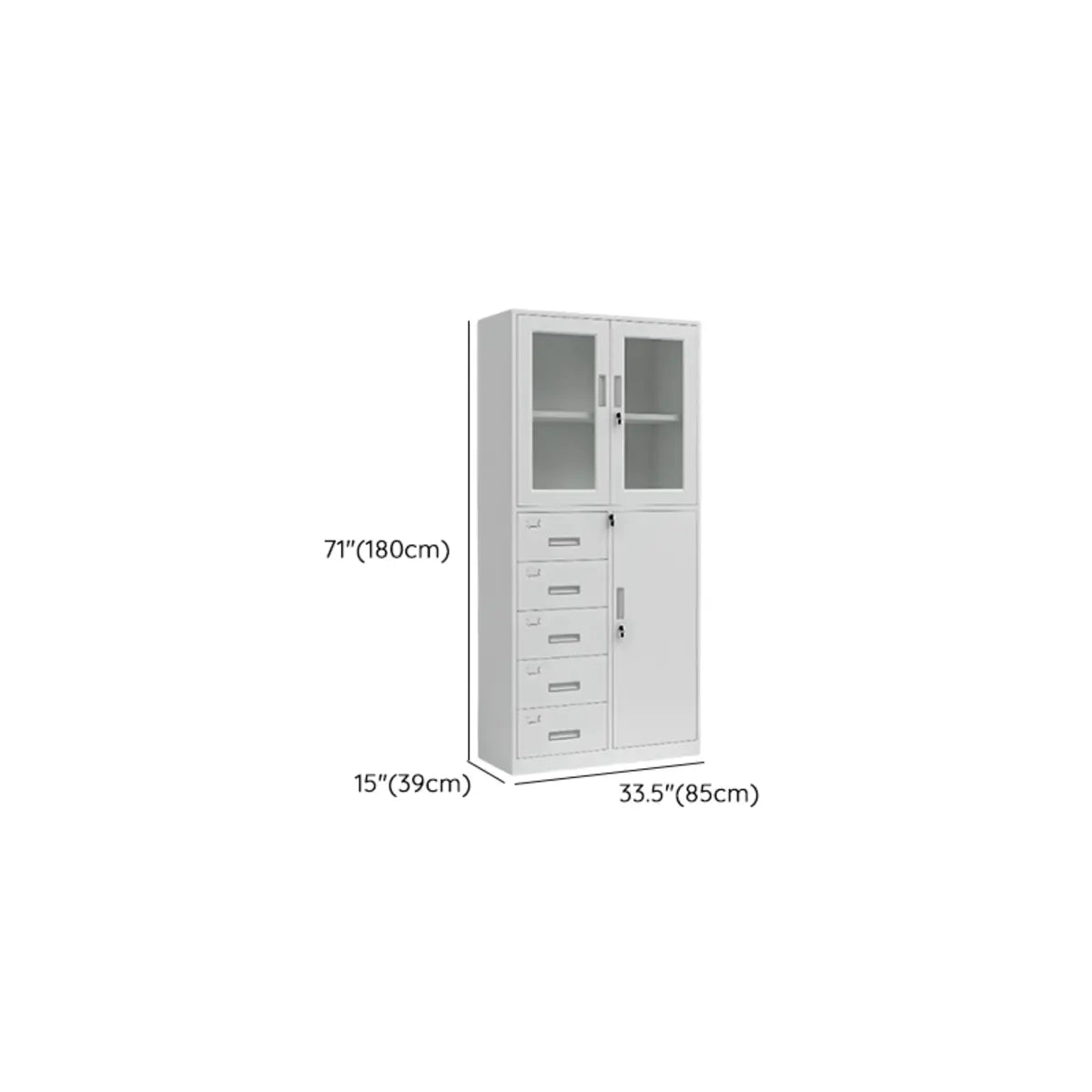 White Lockable Steel Drawers Large Filing Cabinets Image - 48