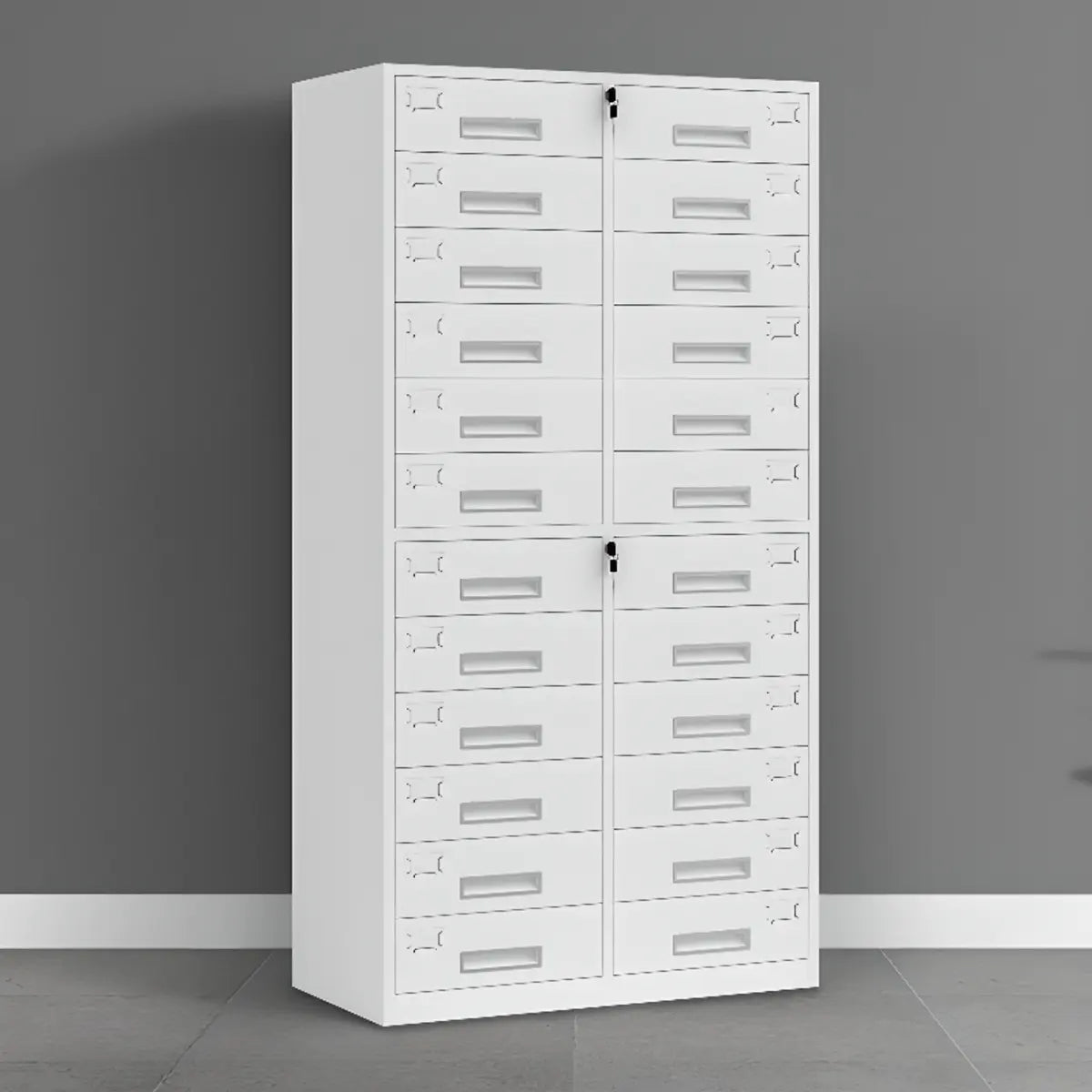 White Lockable Steel Drawers Large Filing Cabinets Image - 6