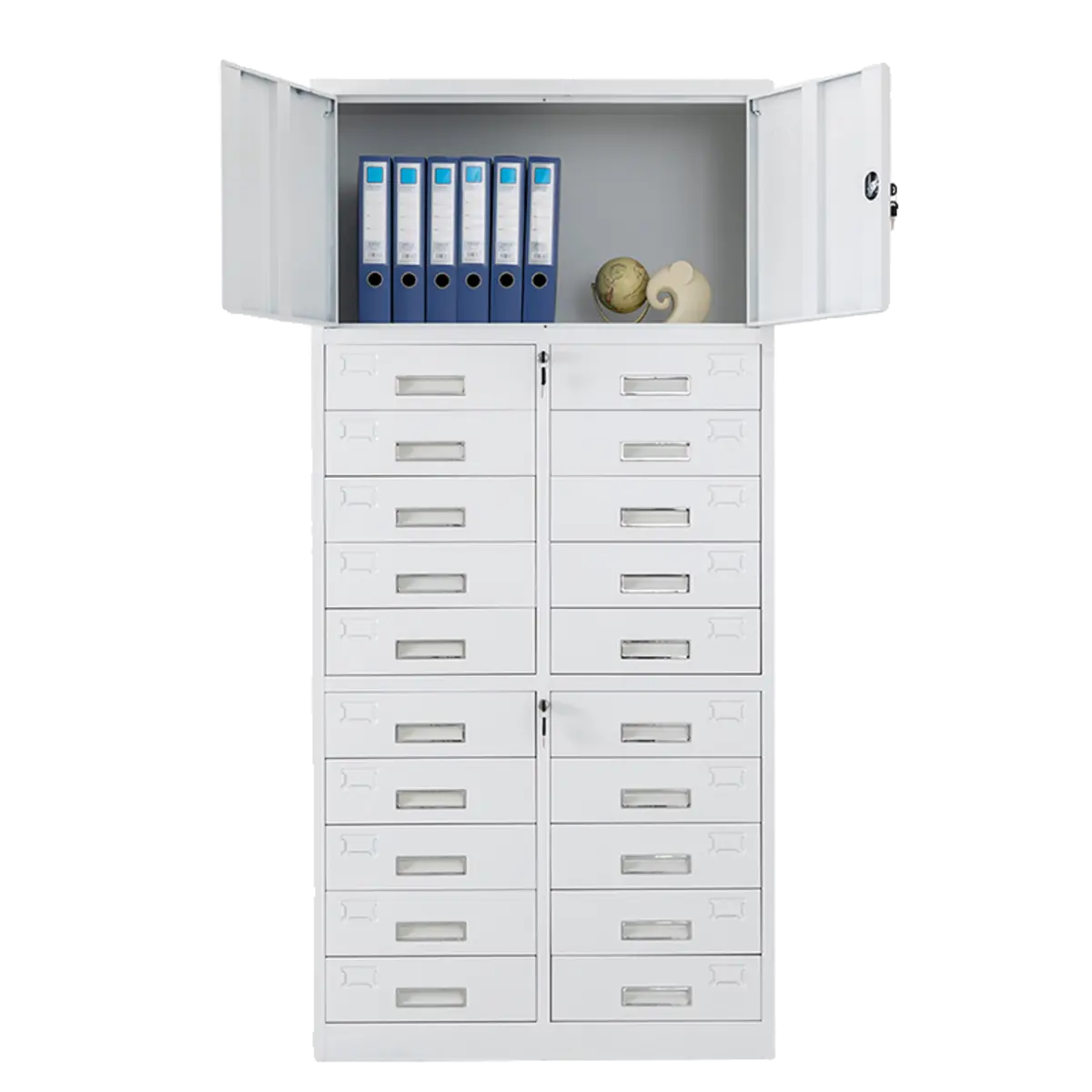 White Lockable Steel Drawers Large Filing Cabinets Image - 9