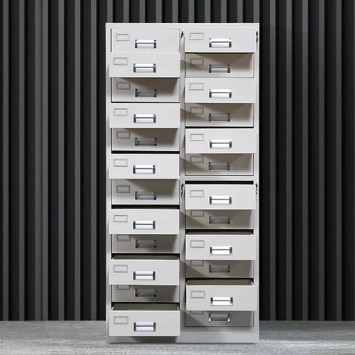 White Lockable Vertical Steel Large Safe Filing Cabinet Image - 1