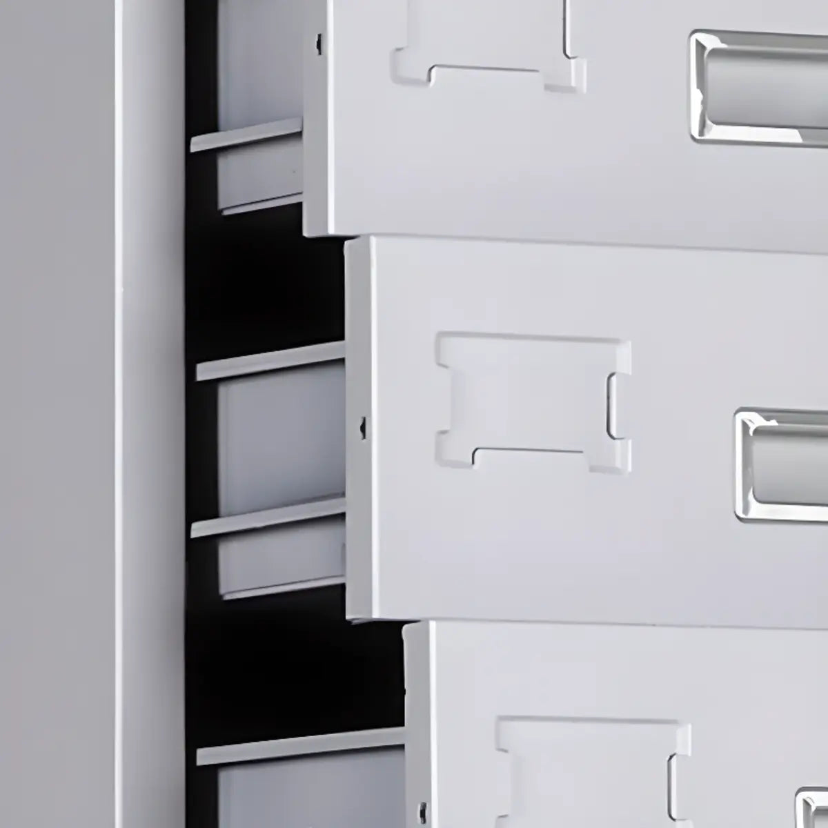 White Lockable Vertical Steel Large Safe Filing Cabinet Image - 12